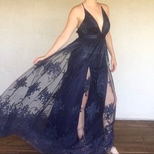 Navy blue maxi dress